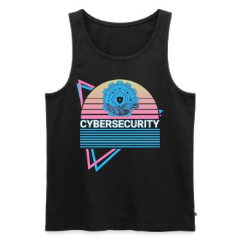 Cybersécurité Sécurité informatique Cybersécurité - Débardeur bio Premium Homme - noir - Devant - Michal (187cm)