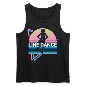 Line Dance Rétro - Débardeur bio Premium Homme - noir - Devant - Michal (187cm)