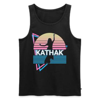 Kathak Indian Dance Rétro - Débardeur bio Premium Homme - noir - Devant - AI Model Male 178 light (178cm)
