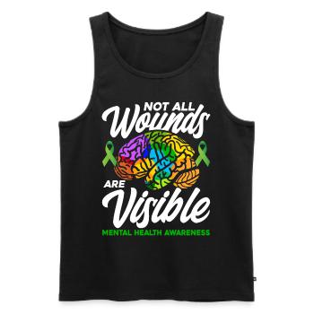 Not All Wounds Are Visible - Men's Premium Organic Tank Top - black - Front - AI Model Male 178 light (178cm)