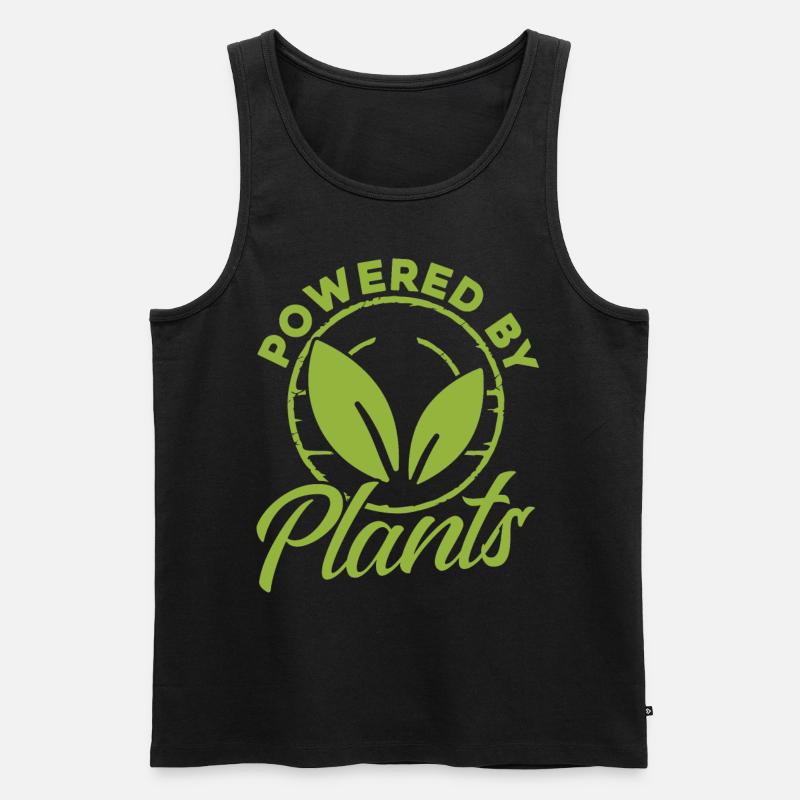 Powered By Plants - Männer Premium Bio Tank Top - Schwarz