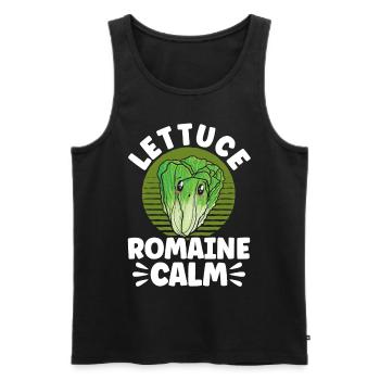 Lettuce Romaine Calm - Men's Premium Organic Tank Top - black - Front - AI Model Male 178 light (178cm)