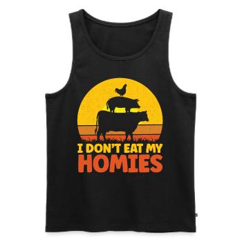 I Dont Eat My Homies - Männer Premium Bio Tank Top - Schwarz - Vorne - AI Model Male 178 light (178cm)
