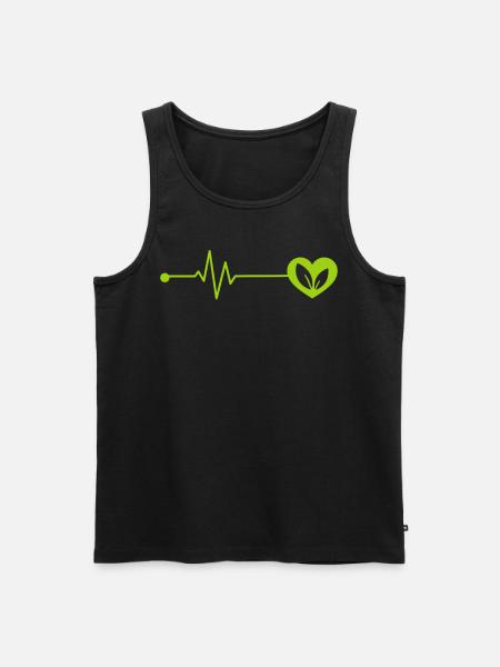 Vegan heartbeat - Men's Premium Organic Tank Top - black