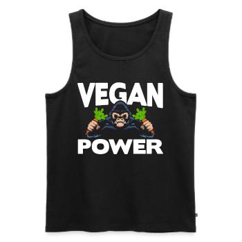Vegan Power - Männer Premium Bio Tank Top - Schwarz - Vorne - AI Model Male 178 light (178cm)