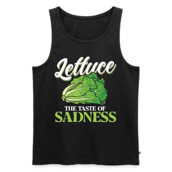 Lettuce The Taste Of Sadness - Men's Premium Organic Tank Top - black - Front - AI Model Male 178 light (178cm)