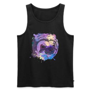 Sloth Faultier - Männer Premium Bio Tank Top - Schwarz - Vorne - AI Model Male 178 light (178cm)