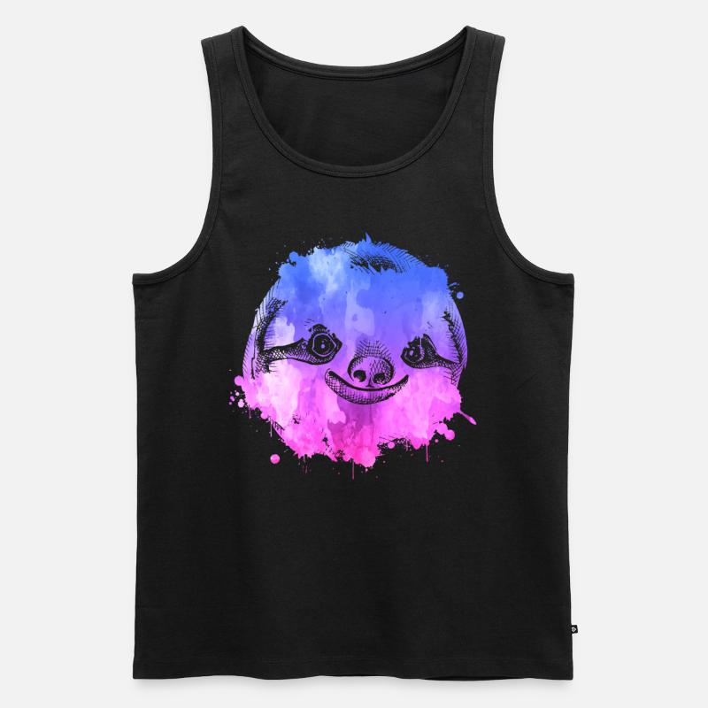 Sloth Faultier - Männer Premium Bio Tank Top - Schwarz