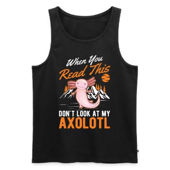 Axolotl Queue Cadeau Amphibien Axolotl - Débardeur bio Premium Homme - noir - Devant - Michal (187cm)
