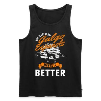 Galgo Espanol Spanischer Windhund Galgo - Männer Premium Bio Tank Top - Schwarz - Vorne - AI Model Male 178 light (178cm)