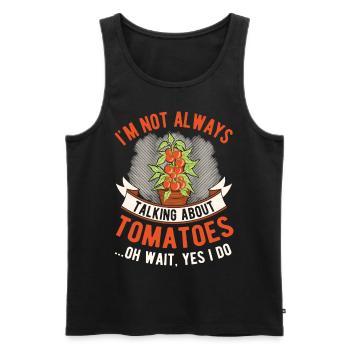 Tomate Cadeau Tomate Grower Tomates - Débardeur bio Premium Homme - noir - Devant - AI Model Male 178 light (178cm)