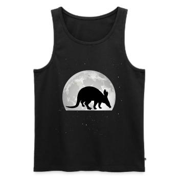 Erdferkel Mond - Männer Premium Bio Tank Top - Schwarz - Vorne - AI Model Male 178 light (178cm)