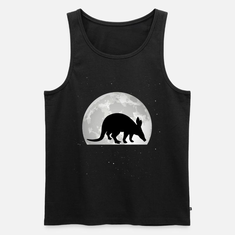 Erdferkel Mond - Männer Premium Bio Tank Top - Schwarz