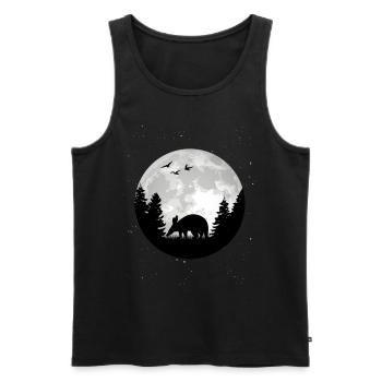 Erdferkel Mond - Männer Premium Bio Tank Top - Schwarz - Vorne - AI Model Male 178 light (178cm)