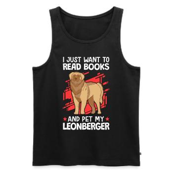 Lire des livres et AVC Leonberger - Débardeur bio Premium Homme - noir - Devant - Michal (187cm)
