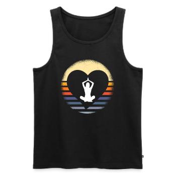 Yoga - Männer Premium Bio Tank Top - Schwarz - Vorne - Michal (187cm)