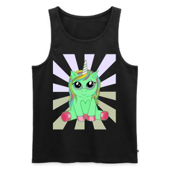Strahlen Horn Öko Einhorn Natur Umwelt Kind Bio - Männer Premium Bio Tank Top - Schwarz - Vorne - Michal (187cm)