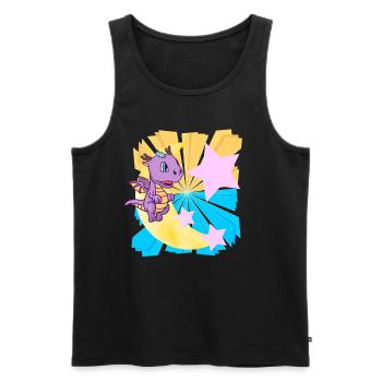 Good Night Dino Dream Fantasy Sleep Dream - Men's Premium Organic Tank Top - black - Front - AI Model Male 178 light (178cm)