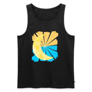 Heavenly Fantasy Moon Crescent Sky - Men's Premium Organic Tank Top - black - Front - AI Model Male 178 light (178cm)