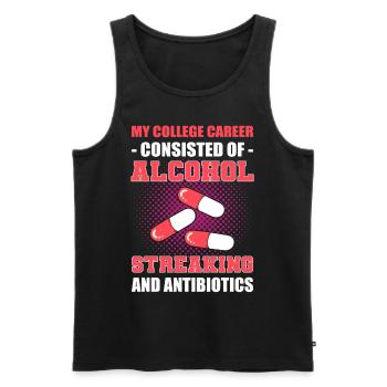 Microbiologiste de l’alcool, des stries et des antibiotiques - Débardeur bio Premium Homme - noir - Devant - Michal (187cm)
