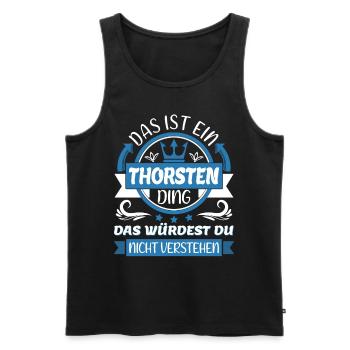 Thorsten Name Vorname Namenstag Namensgeschenk - Männer Premium Bio Tank Top - Schwarz - Vorne - Michal (187cm)