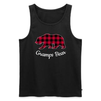 Gramps Ours - Débardeur bio Premium Homme - noir - Devant - AI Model Male 178 light (178cm)