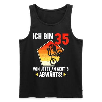 Ich bin 35 Ab jetzt gehts abwärts 35 Geburtstag - Männer Premium Bio Tank Top - Schwarz - Vorne - AI Model Male 178 light (178cm)