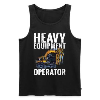 Lustige Bauarbeiter & Baustelle Baggerfahrer - Männer Premium Bio Tank Top - Schwarz - Vorne - AI Model Male 178 light (178cm)