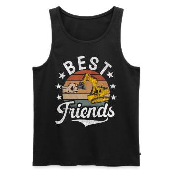 Funny construction workers & construction site excavator drivers - Men's Premium Organic Tank Top - black - Front - Michal (187cm)