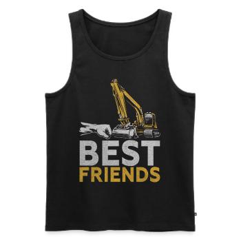 Lustige Bauarbeiter & Baustelle Baggerfahrer - Männer Premium Bio Tank Top - Schwarz - Vorne - AI Model Male 178 light (178cm)