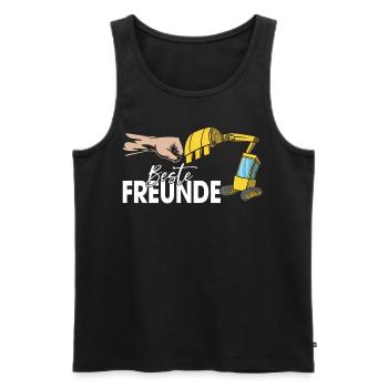 Lustige Bauarbeiter & Baustelle Baggerfahrer - Männer Premium Bio Tank Top - Schwarz - Vorne - AI Model Male 178 light (178cm)