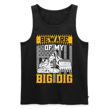Drôles d’ouvriers de la construction et de conducteurs d’excavatrices de chantier - Débardeur bio Premium Homme - noir - Devant - Michal (187cm)