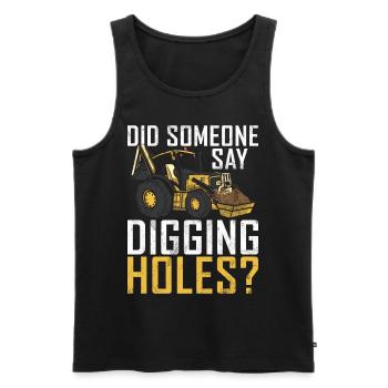 Lustige Bauarbeiter & Baustelle Baggerfahrer - Männer Premium Bio Tank Top - Schwarz - Vorne - AI Model Male 178 light (178cm)
