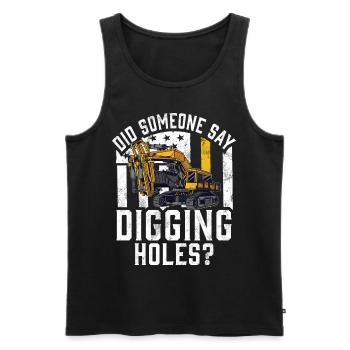 Funny construction workers & construction site excavator drivers - Men's Premium Organic Tank Top - black - Front - Michal (187cm)