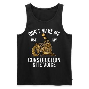 Funny construction workers & construction site excavator drivers - Men's Premium Organic Tank Top - black - Front - Michal (187cm)