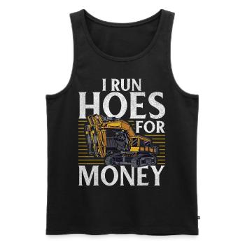 Funny construction workers & construction site excavator drivers - Men's Premium Organic Tank Top - black - Front - Michal (187cm)