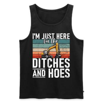 Funny construction workers & construction site excavator drivers - Men's Premium Organic Tank Top - black - Front - Michal (187cm)