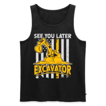 Funny construction workers & construction site excavator drivers - Men's Premium Organic Tank Top - black - Front - Michal (187cm)