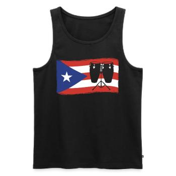 Konga musician - Men's Premium Organic Tank Top - black - Front - AI Model Male 178 light (178cm)