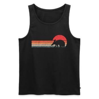 Erdferkel Retro Aardvark Vintage - Men's Premium Organic Tank Top - black - Front - Michal (187cm)