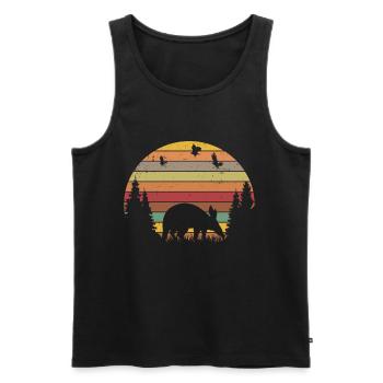 Erdferkel Retro Aardvark Vintage - Men's Premium Organic Tank Top - black - Front - Michal (187cm)