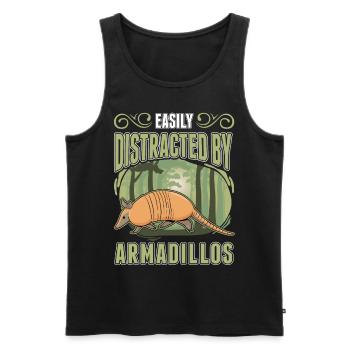 Easily distracted by Armadillo's Armadillo - Men's Premium Organic Tank Top - black - Front - AI Model Male 178 light (178cm)