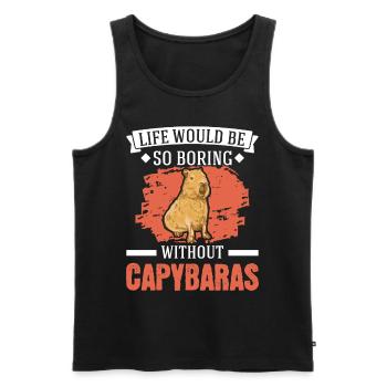 Capybara Gift Capibara capybara - Men's Premium Organic Tank Top - black - Front - AI Model Male 178 light (178cm)
