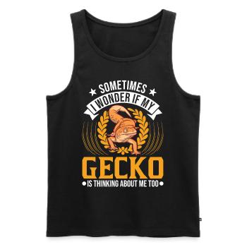 Gecko Cadeau Léopard Gecko - Débardeur bio Premium Homme - noir - Devant - Michal (187cm)