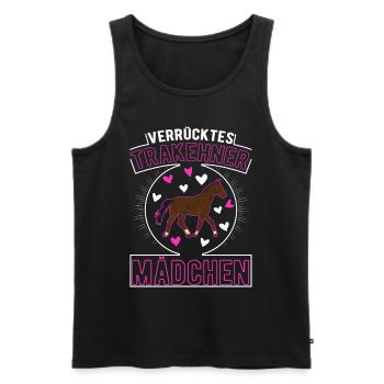 Verrücktes Trakehner Mädchen - Männer Premium Bio Tank Top - Schwarz - Vorne - AI Model Male 178 light (178cm)