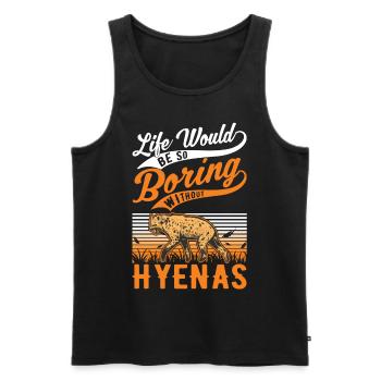 Hyène Cadeau Aardwolf Hyène - Débardeur bio Premium Homme - noir - Devant - AI Model Male 178 light (178cm)
