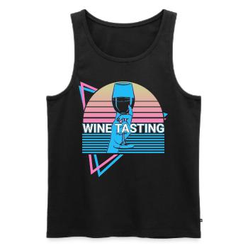 Wine tasting wine taster retro - Men's Premium Organic Tank Top - black - Front - AI Model Male 178 light (178cm)