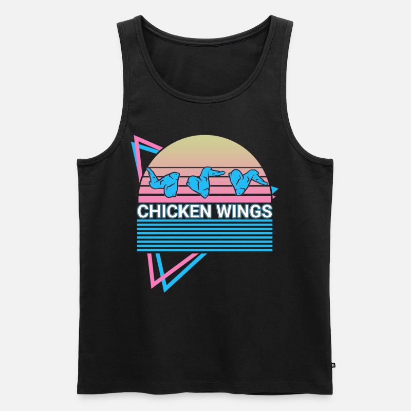 Chicken Wings Retro - Männer Premium Bio Tank Top - Schwarz