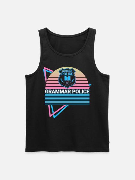 Grammar Police Retro - Men's Premium Organic Tank Top - black