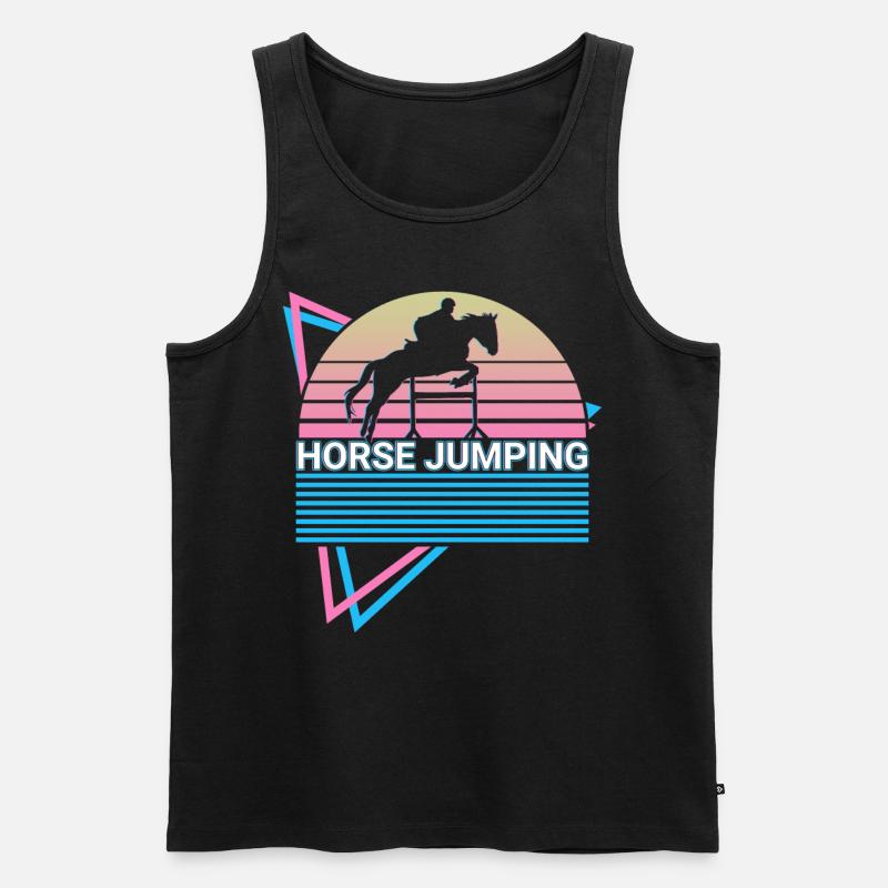 Pferdespringen Retro - Männer Premium Bio Tank Top - Schwarz